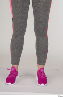 Mia Brown calf dressed grey leggings pink sneakers sports 0001.jpg